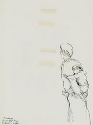 Sketch of Woman and Child at Orphanage
