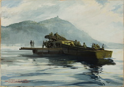 Reinforced Heavy Ponton Ferry Ferrying...
