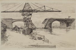 Destroyed Rr Bridge At Melun