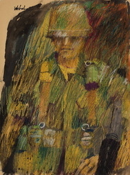 Determined Trooper In Vietnam