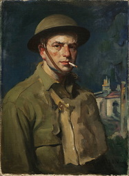 Soldier Smoking - Half Length