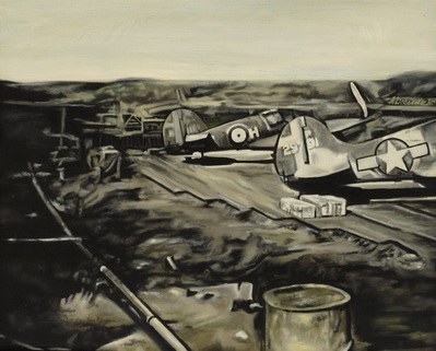 U.S. and Allied P-40 Planes, Amchitka Airfield Base in 1943