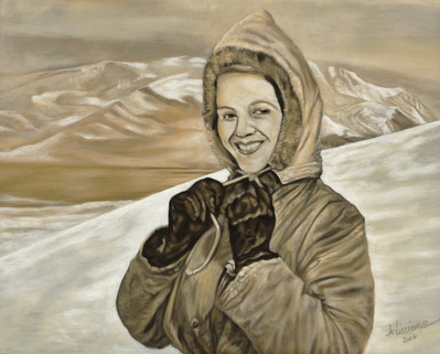 Movie Actress Martha O'Driscoll in 1943 on Adak Island in the Aleutians