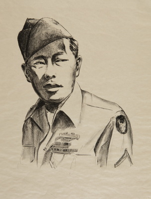 Portrait of an Asian-American Infantry Combat Soldier
