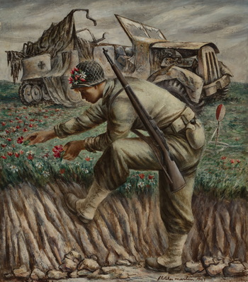 Redhead Picking Flowers