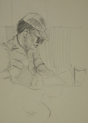 Sketch of Soldier Reading
