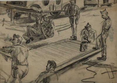 Soldiers At The Motor Pool