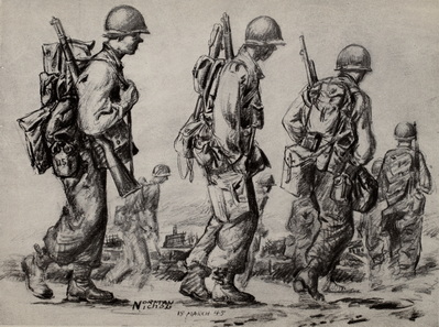 Combat Along Road-sketch