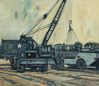Loading a LARC V with a Crane