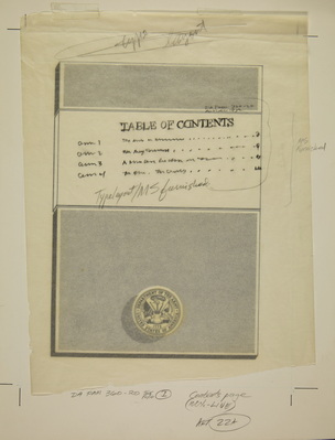Table of Contents Page for The United States Army Perspectives and Objectives