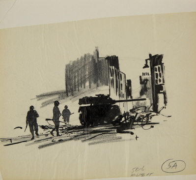 Sketch of WWII Scene for The United States Army Perspectives and Objectives