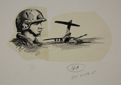 Sketch of Soldier and Plane for The U.S. Army Perspectives & Objectives