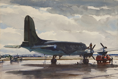 Refueling C-54 In Preparation For Flight