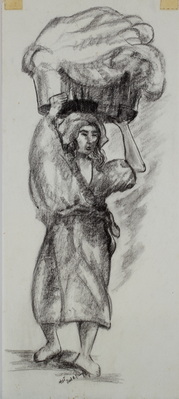 Woman Carrying Her Laundry