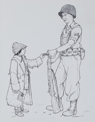 Japanese-American GI with Child