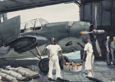 Two Negro Messmen Inspecting T.b.f.