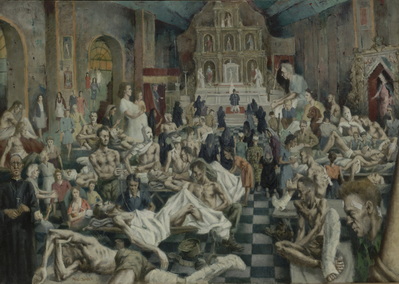 Wounded On Cots In A Church