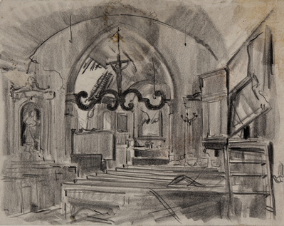 Interior Of Church On East Side Of Town