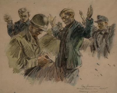 Captured German Prisoners Being Examined by MPs in the Rhine Area