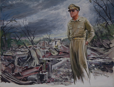 MacArthur Reviewing Battle