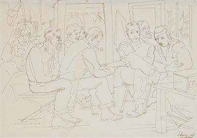 Medical Officers Listening To A Broadcast