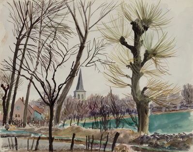 Steeple and Trees (Holland Scene)