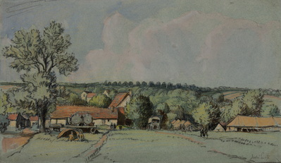 Village Scene with Tents