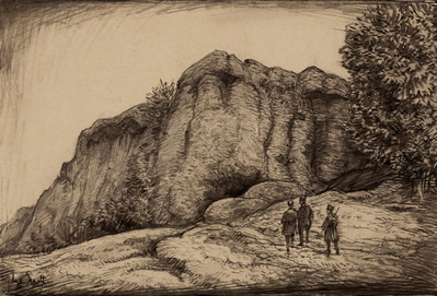 Three Men At A Hill