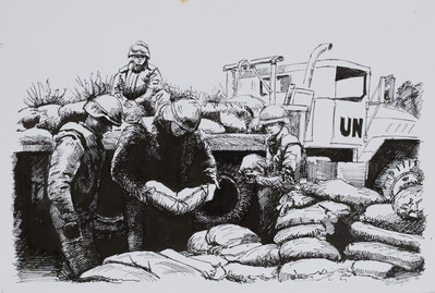 Piling Sandbags In Bosnia