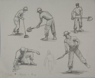 Sketches of Engineers in Panama