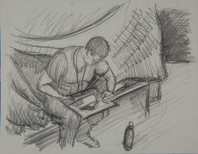 Study for Painting of Army Artist Manuszak, 2