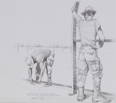 Soldiers At 18th Airborne Hqs Assembling Metal Fra