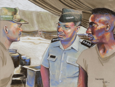 Gen. Colin Powell And Soldiers