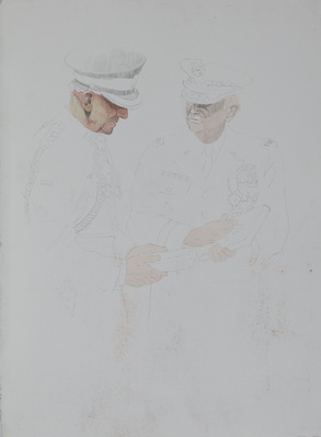 Unfinshed Picture of Meeting of British and American Generals