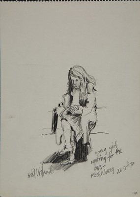 Girl Waiting For A Bus