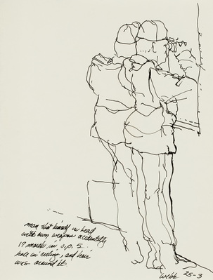 Sketch of Two Soldiers Looking through Binoculars