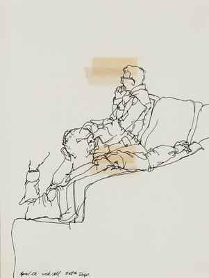 Sketch of Soldiers at Sick Call