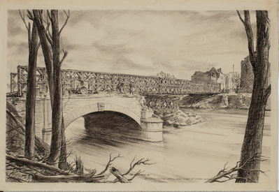 DD Bailey Bridge Across Roer River at Duren, Germany