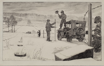 Fencing And Marking Mine Field Near Grand Mesnil