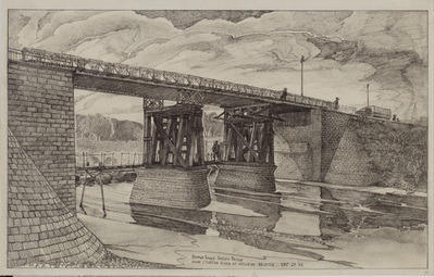 Double Single Bailey Bridge Over L'ourthe River
