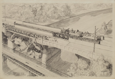 Ds & Ts Bailey Bridges Over Saale River At Halle..
