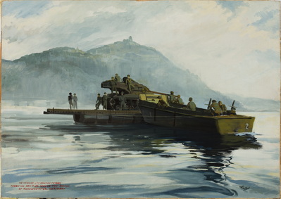 Reinforced Heavy Ponton Ferry Ferrying T-26 . . .