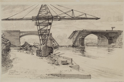Destroyed Rr Bridge At Melun