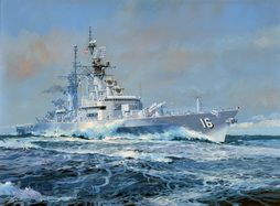 USS Leahy On Choppy Seas