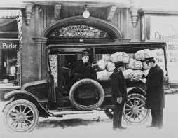 Christmas Baskets being delivered