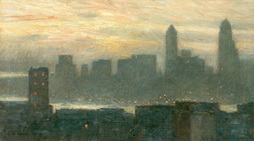 Manhattan's Misty Sunset