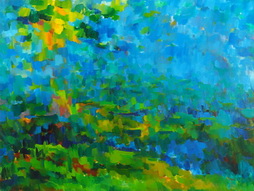 Blue Landscapes with Hill