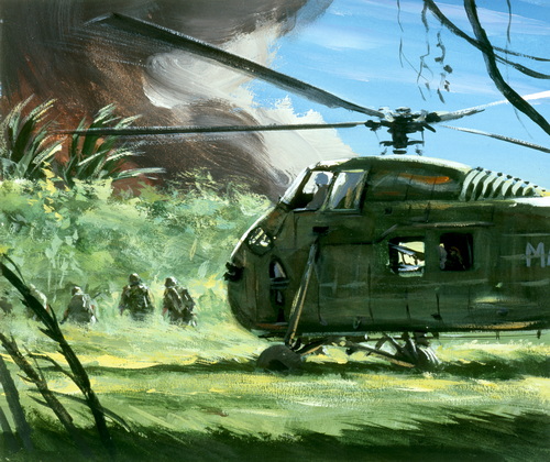 Marine Helicopter Lands Marines