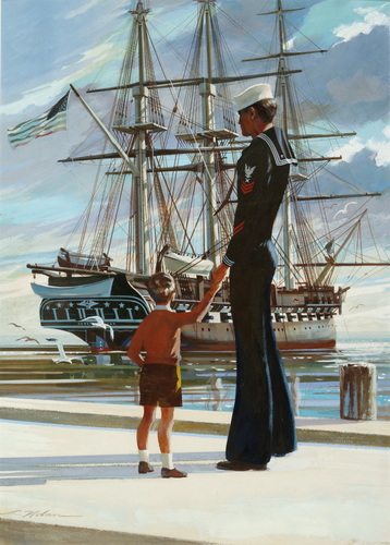 Heritage - Sailor Holding Boys Hand
