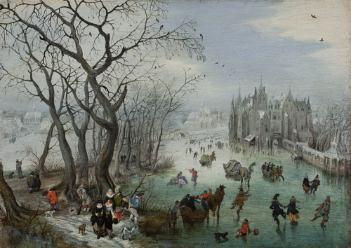 Winter Landscape with Skaters near a Castle